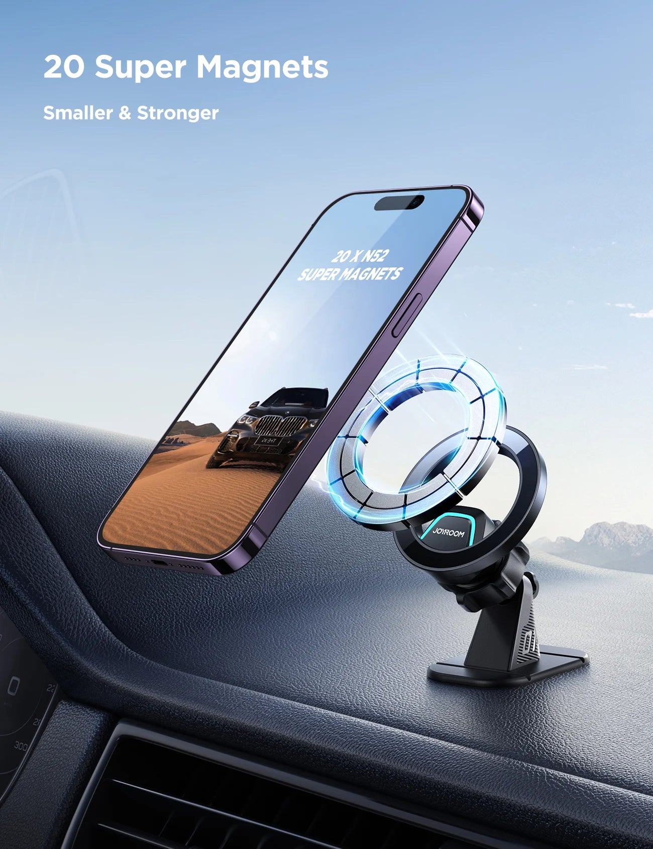 Magnetic Car Phone Mount – Magsafe Compatible for iPhone 16/15/14/13/12 Pro Max