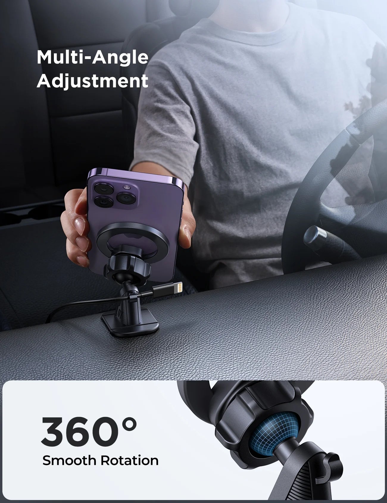 Magnetic Car Phone Mount – Magsafe Compatible for iPhone 16/15/14/13/12 Pro Max