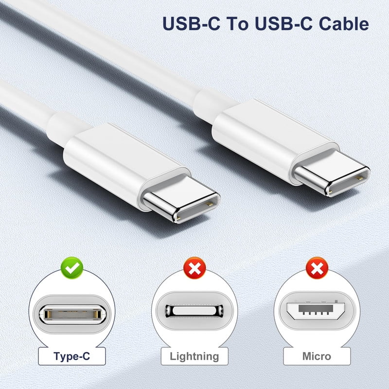 10Ft USB-C PD Fast Charger Cable – Universal for iPhone 16/15 & Samsung Galaxy – White