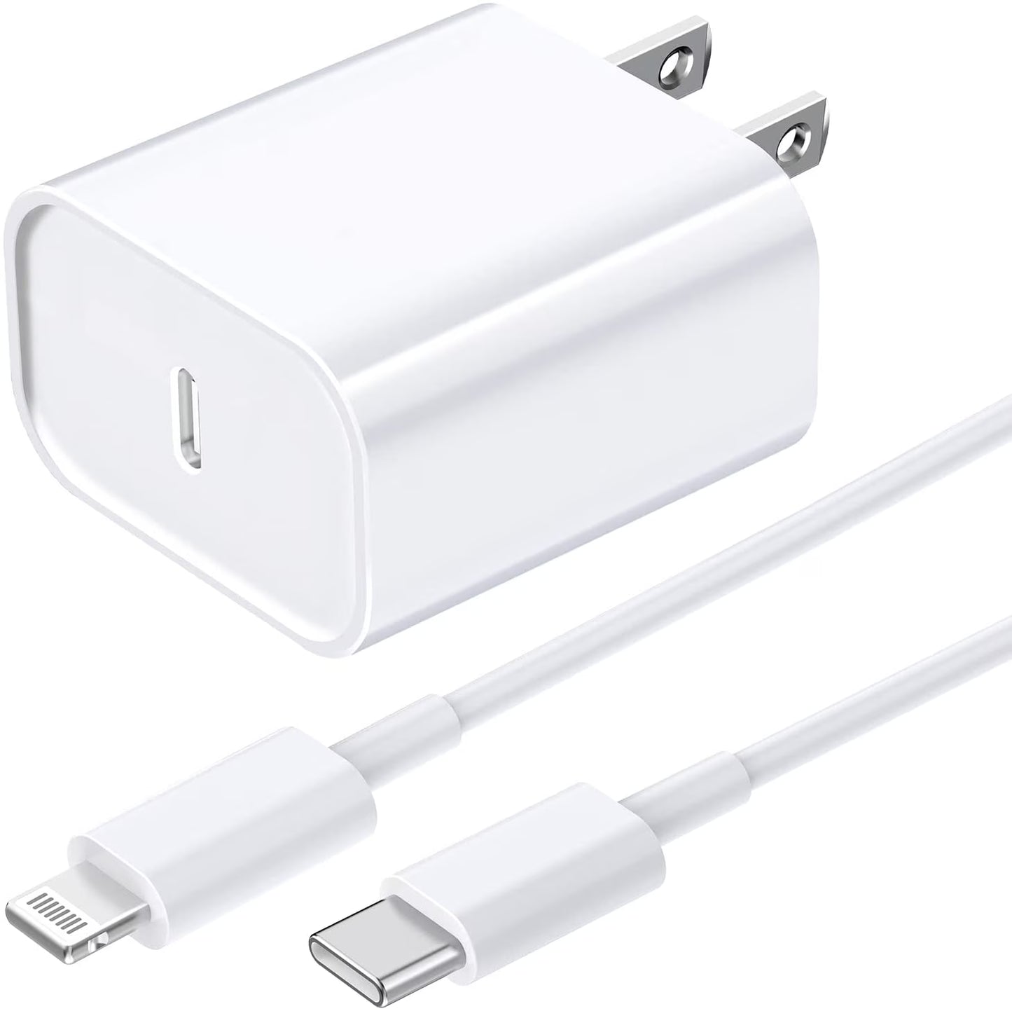 Apple MFi-Certified 20W PD Fast Charger with 6FT USB-C to Lightning Cable – iPhone & iPad Compatible