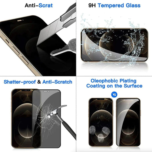 3-Pack Tempered Glass Privacy Screen Protector for iPhone 15/14/13/12/11 Pro Max