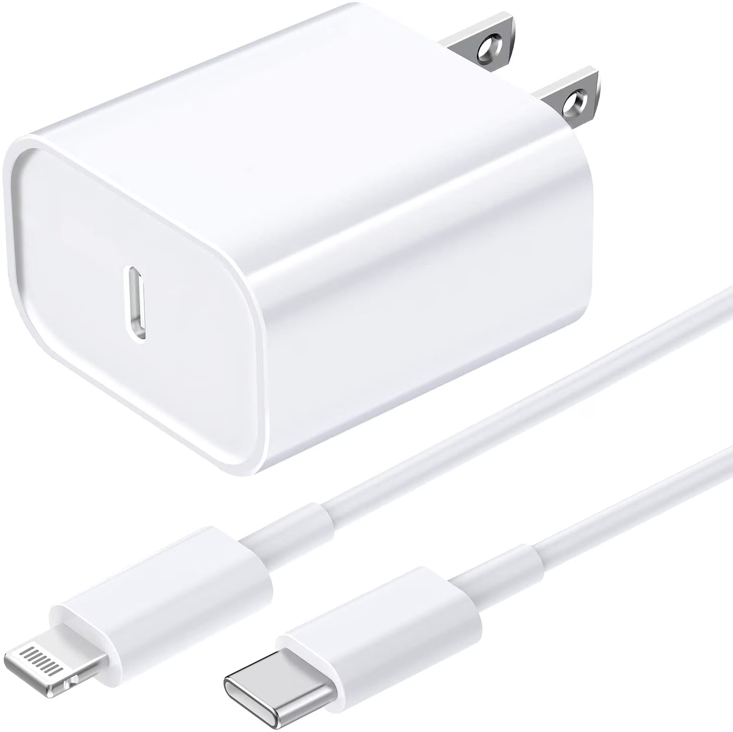 Apple MFi-Certified 20W PD Fast Charger with 6FT USB-C to Lightning Cable – iPhone & iPad Compatible